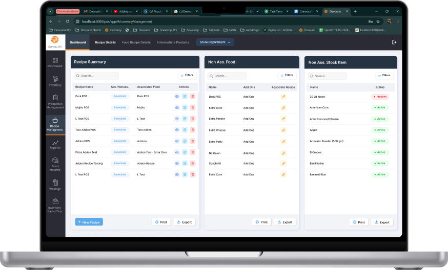 Devourin Recipe Managment